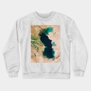 Caspian Sea, Aqua satellite image (E590/0193) Crewneck Sweatshirt